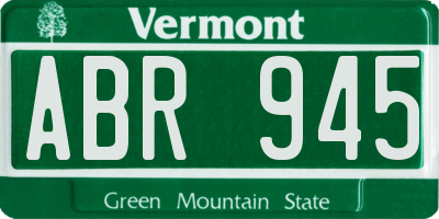 VT license plate ABR945