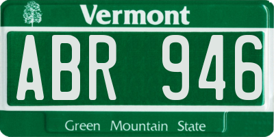 VT license plate ABR946