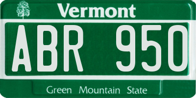 VT license plate ABR950