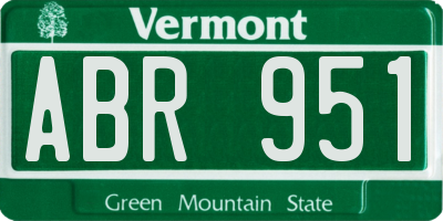 VT license plate ABR951