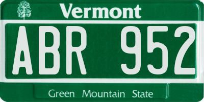 VT license plate ABR952