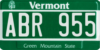 VT license plate ABR955