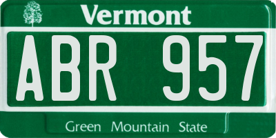 VT license plate ABR957