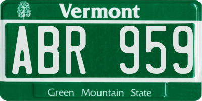 VT license plate ABR959