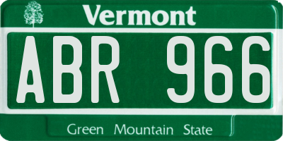 VT license plate ABR966