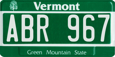 VT license plate ABR967