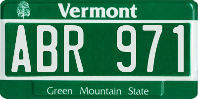 VT license plate ABR971