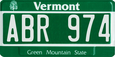 VT license plate ABR974