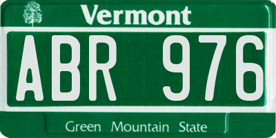 VT license plate ABR976