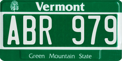 VT license plate ABR979