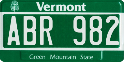 VT license plate ABR982