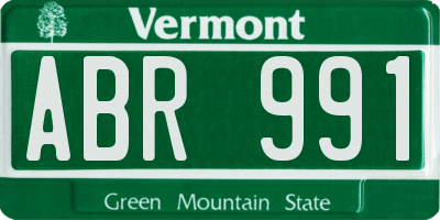 VT license plate ABR991