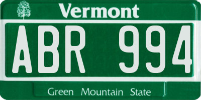 VT license plate ABR994