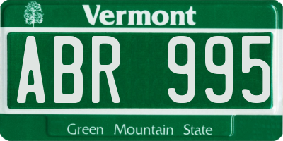 VT license plate ABR995