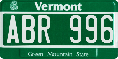 VT license plate ABR996