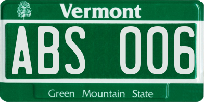 VT license plate ABS006