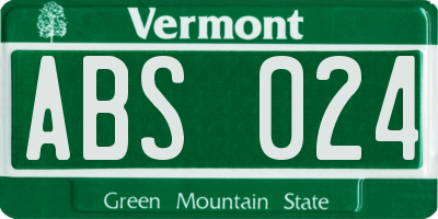 VT license plate ABS024