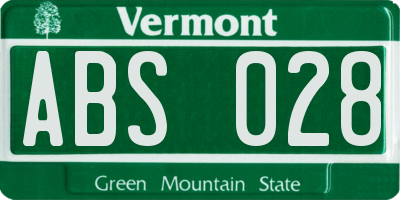 VT license plate ABS028