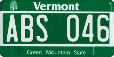 VT license plate ABS046