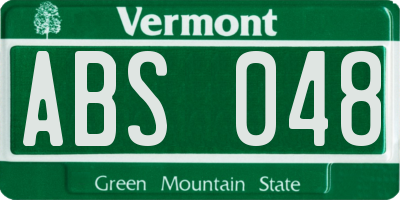 VT license plate ABS048