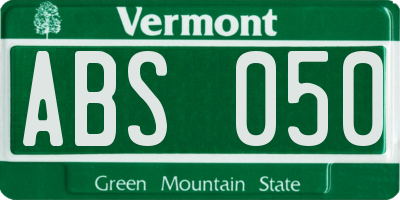 VT license plate ABS050