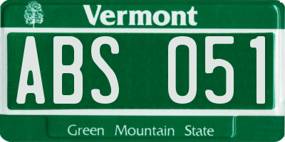 VT license plate ABS051