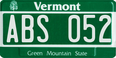 VT license plate ABS052