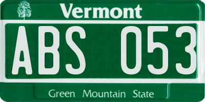 VT license plate ABS053