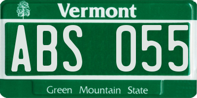 VT license plate ABS055