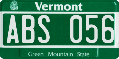 VT license plate ABS056