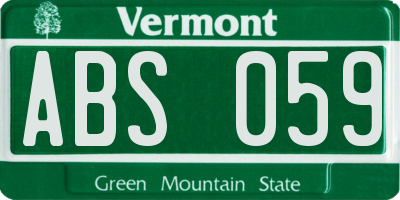 VT license plate ABS059