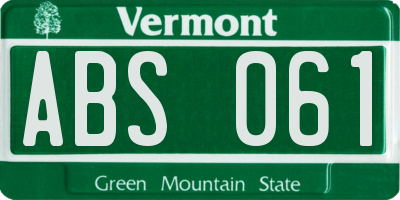 VT license plate ABS061