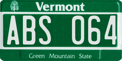 VT license plate ABS064