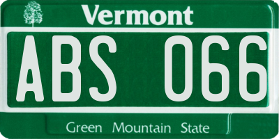 VT license plate ABS066