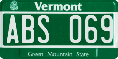 VT license plate ABS069