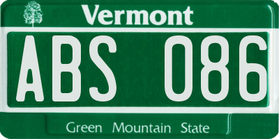 VT license plate ABS086