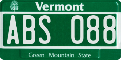 VT license plate ABS088