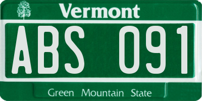 VT license plate ABS091