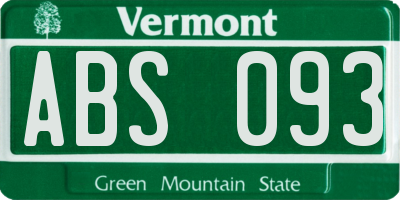 VT license plate ABS093