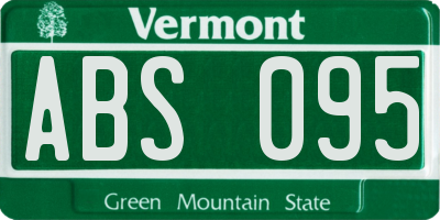 VT license plate ABS095