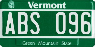 VT license plate ABS096