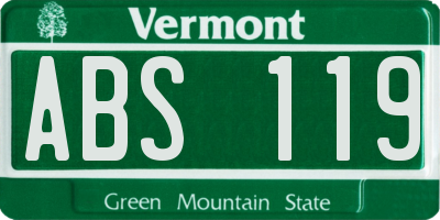 VT license plate ABS119