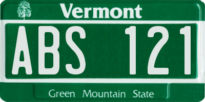 VT license plate ABS121