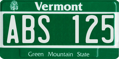 VT license plate ABS125