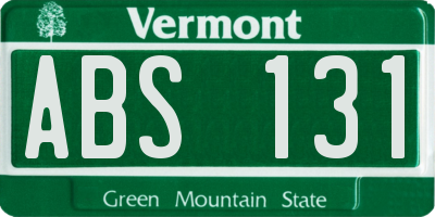 VT license plate ABS131