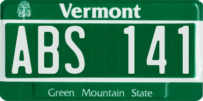 VT license plate ABS141