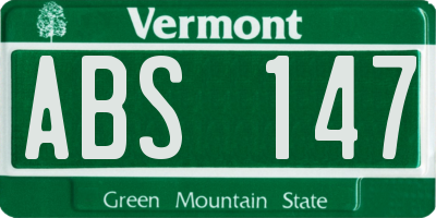 VT license plate ABS147