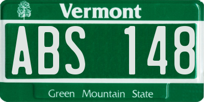 VT license plate ABS148