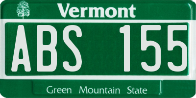 VT license plate ABS155