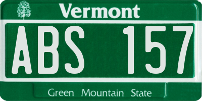 VT license plate ABS157